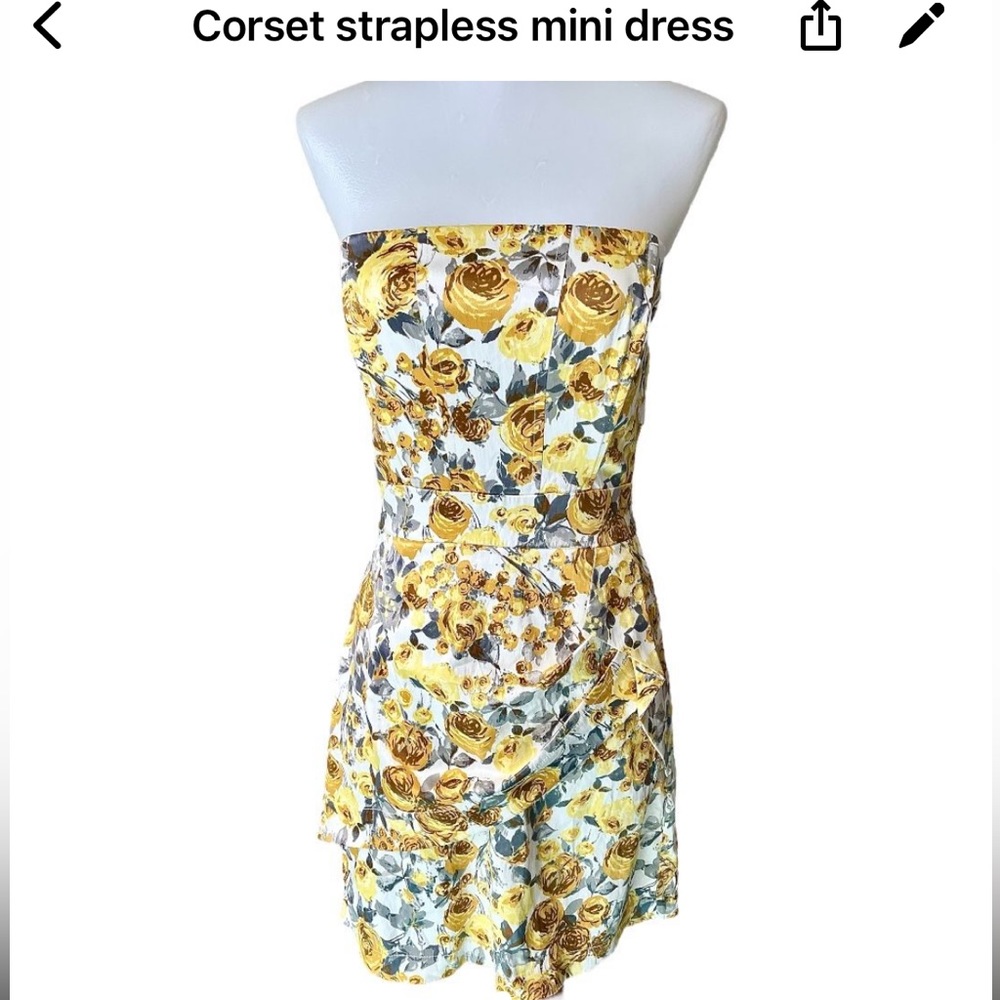 Bone in corset Strapless Mini Dress